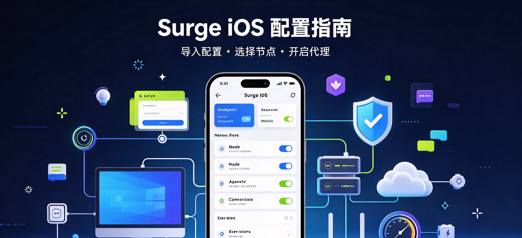 Surge iOS 配置指南：从订阅导入到模块化分流，把网络工具箱用明白